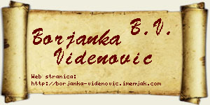Borjanka Videnović vizit kartica